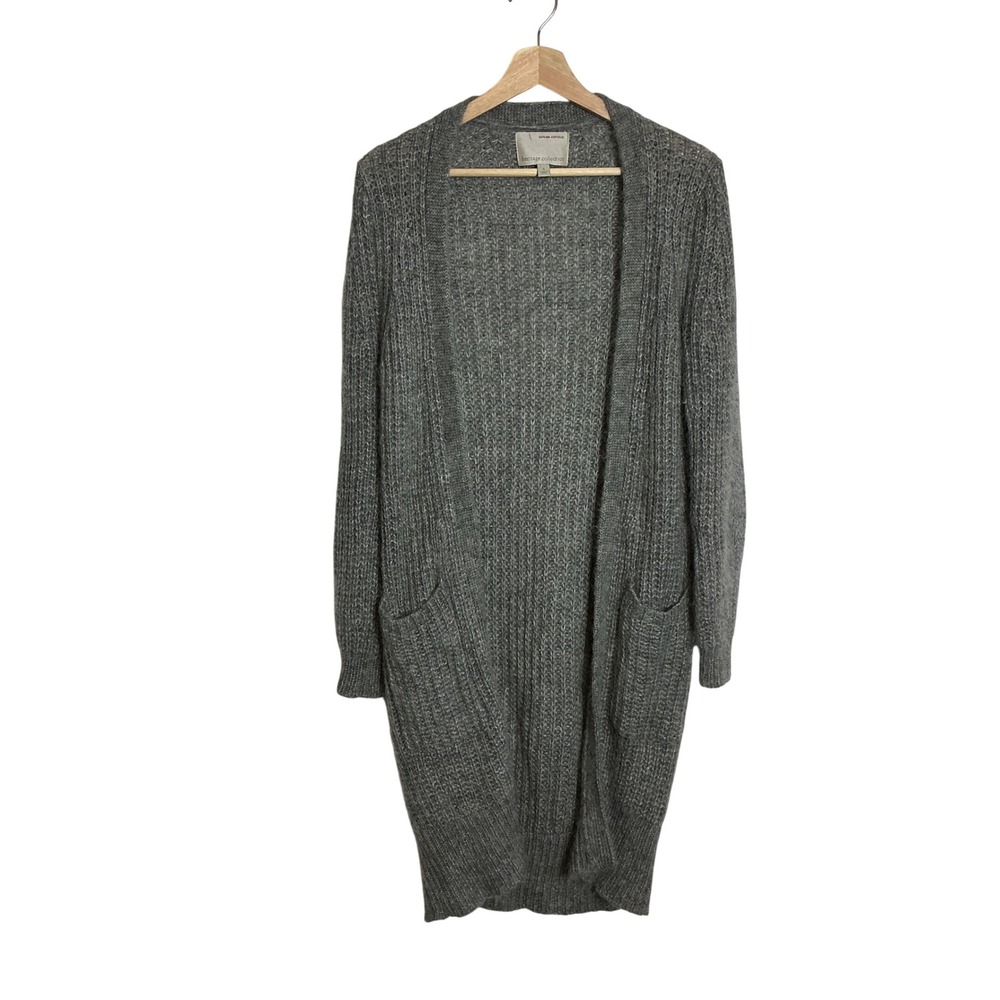 BR Small Heritage Collection Gray Wool Mohair Longline Cardigan Sweater Cozy